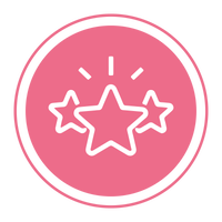 Icon mit drei Sternen für Kundenzufriedenheit.