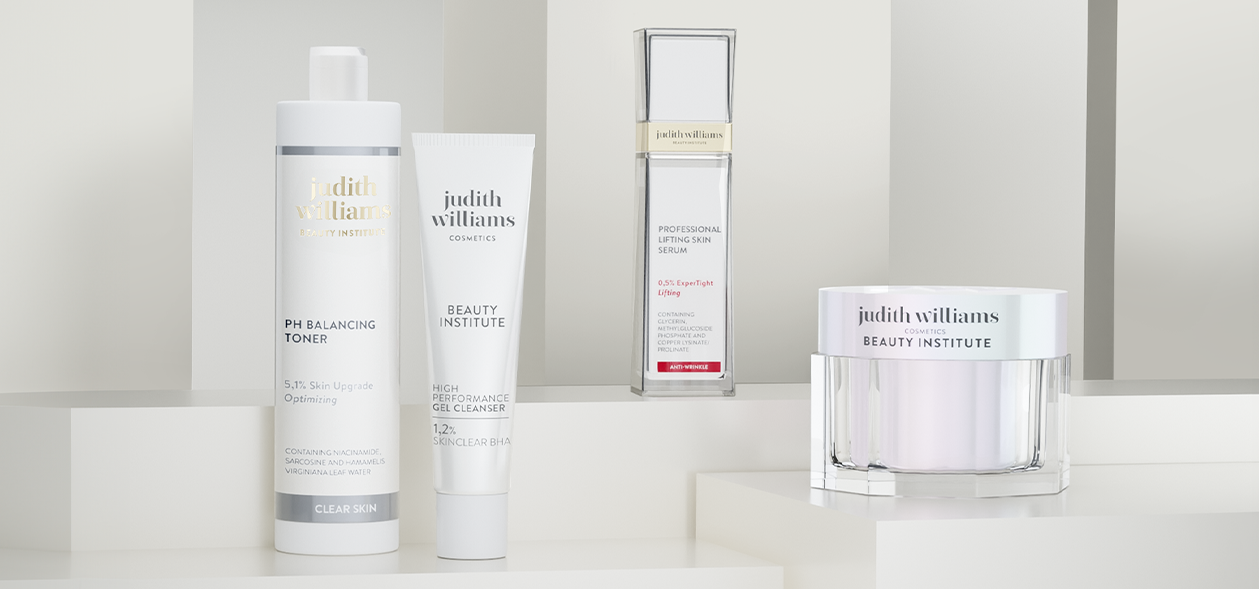 Linienbild von ausgewählten Beauty Institute Produkten von Judith Williams Cosmetics.