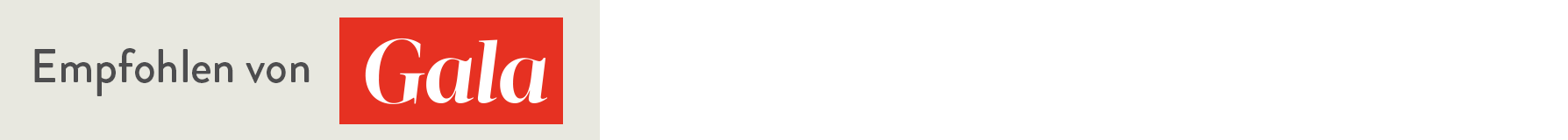 Schriftzug Empfohlen von Gala