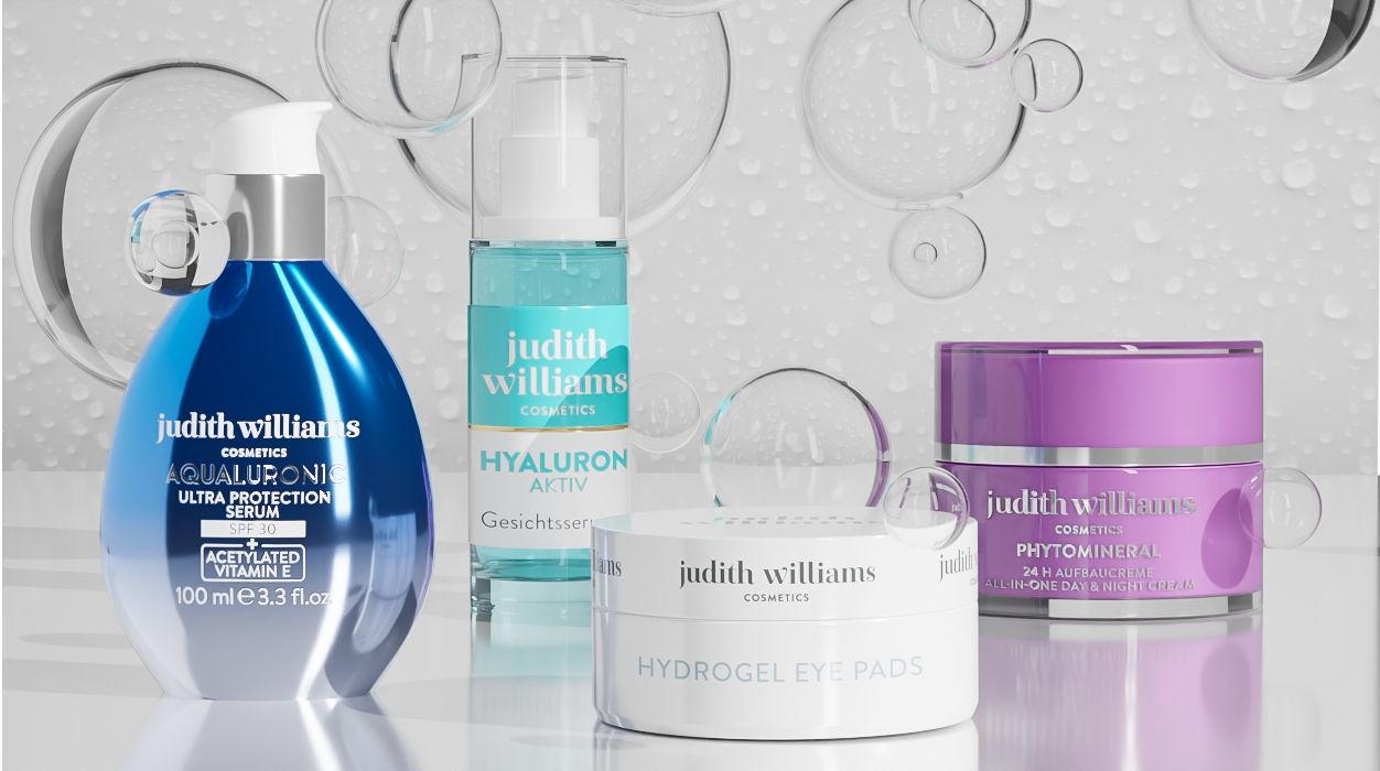 Gesichtspflegeprodukte für dehydrierte Haut von Judith Williams Cosmetics.