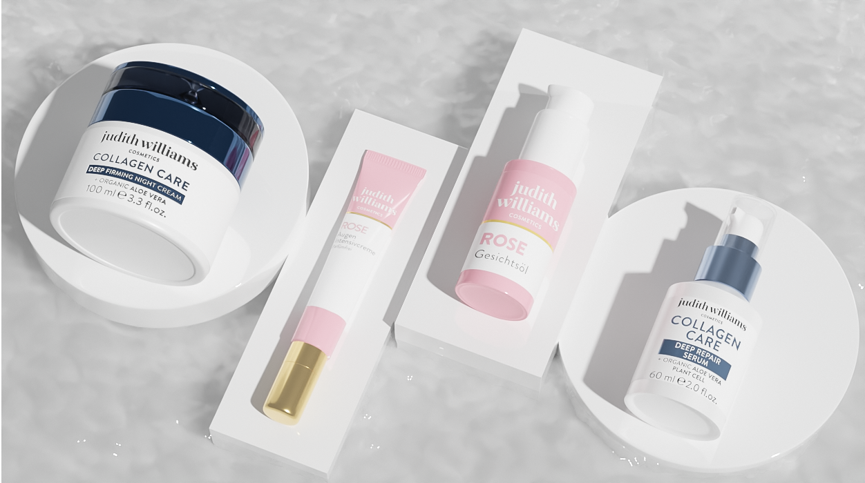 Gesichtspflegeprodukte für trockene Haut von Judith Williams Cosmetics.