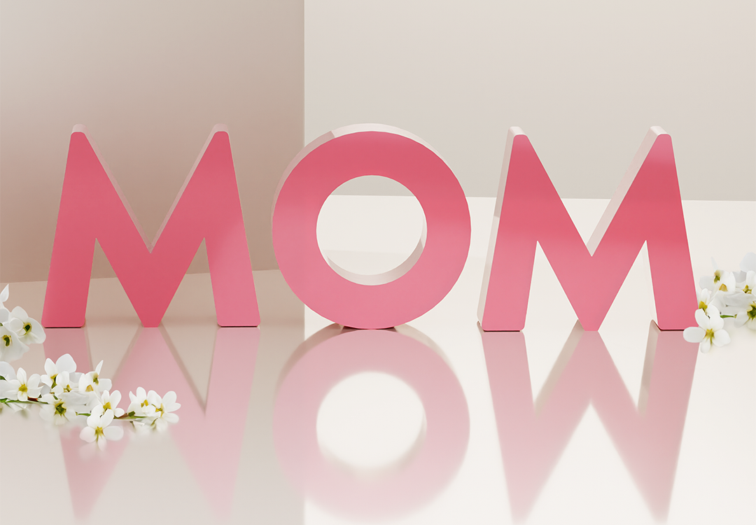 Muttertagsbild mit Schriftzug Mom