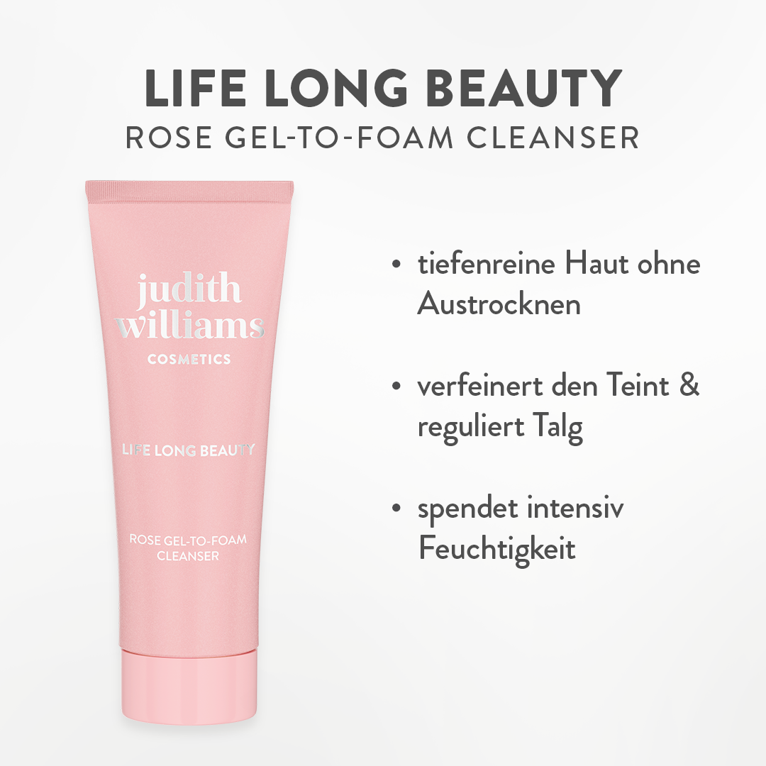 Reinigungsgel | Life Long Beauty | Rose Gel-to-Foam Cleanser | Judith Williams