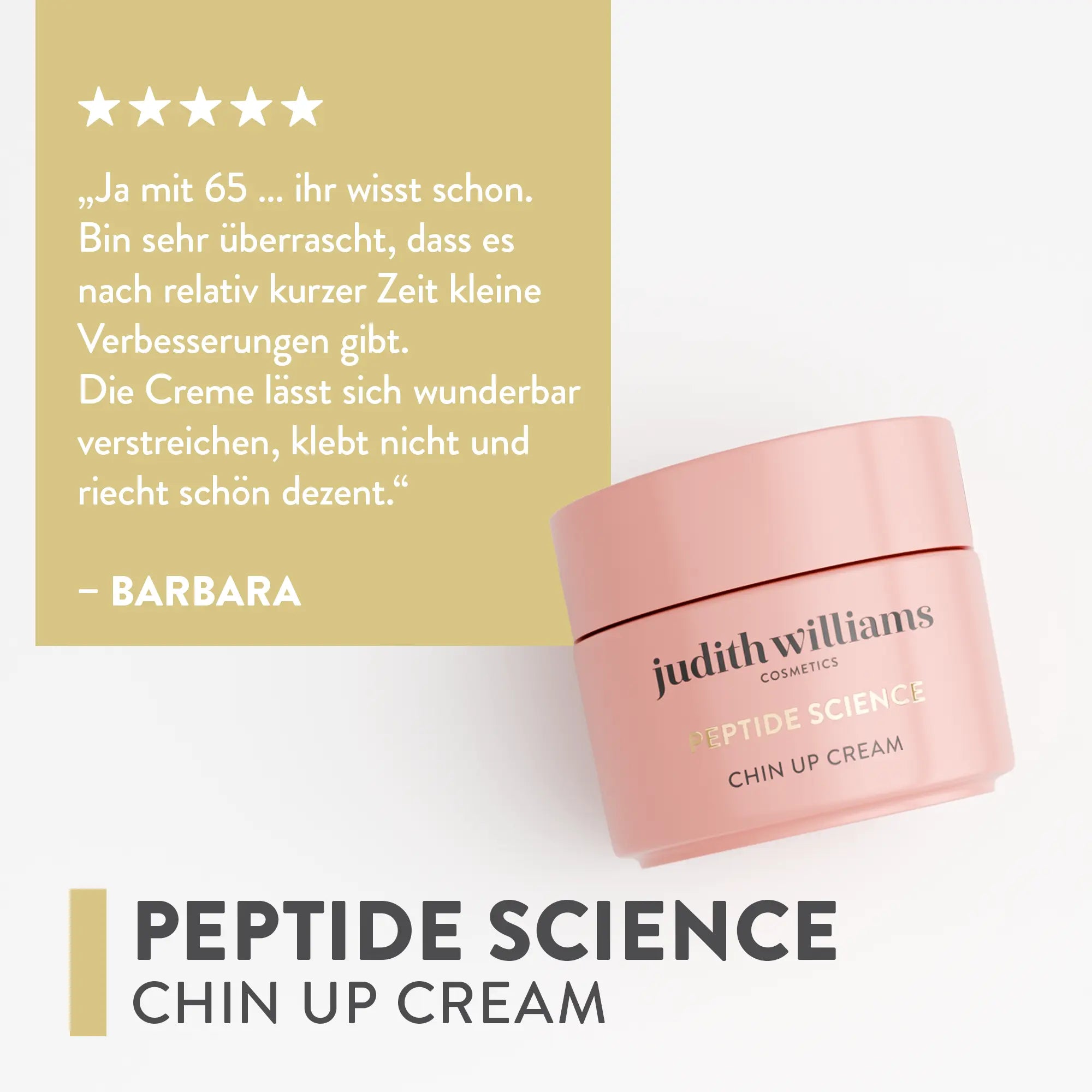 Hals und Dékolleté Creme | Peptide Science | Chin Up Cream Ring Of Youth | Judith Williams