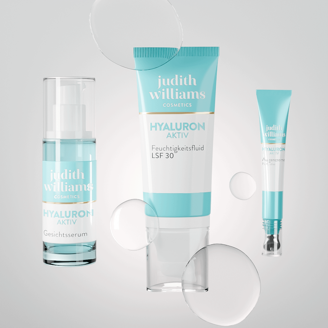 GIF mit drei Produkten der Hyaluron Aktiv Linie von Judith Williams Cosmetics.