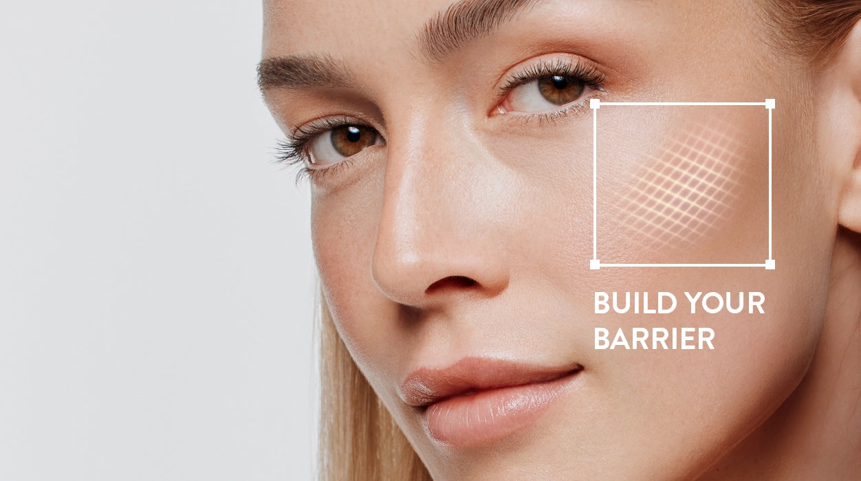 Junge Frau mit Titel Build your Barrier