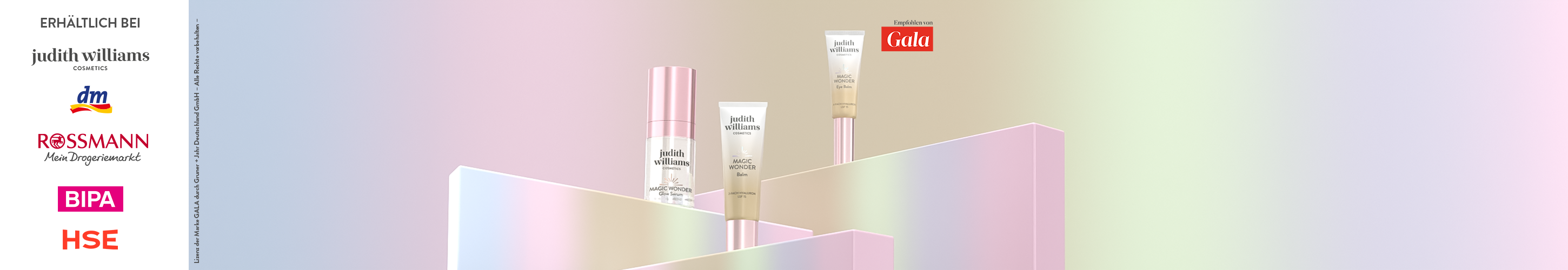 Gruppenbild der Magic Wonder Linie von Judith Williams Cosmetics.