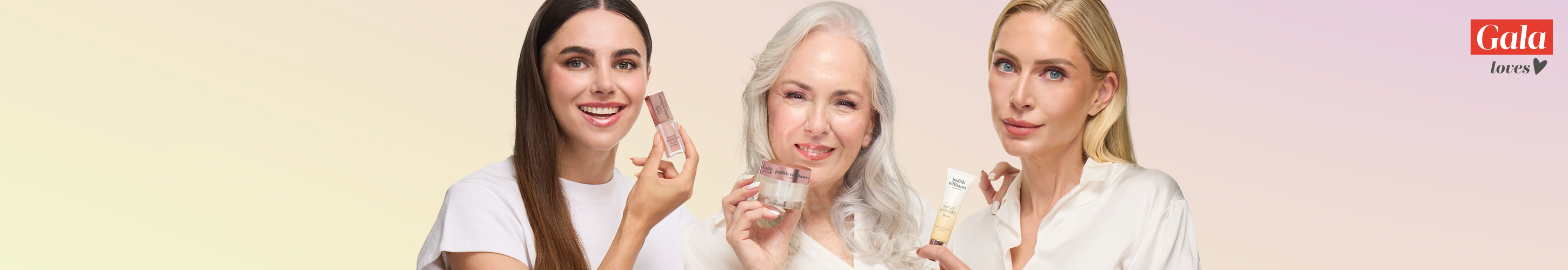 Drei Models mit den Magic Wonder Produkten von Judith Williams Cosmetics in den Händen.