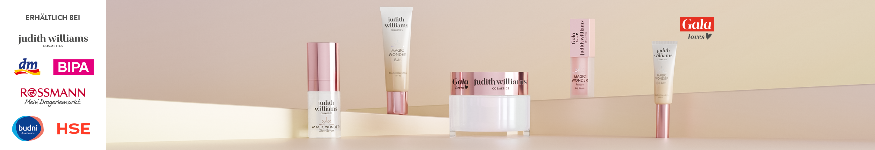 Gruppenbild der Magic Wonder Linie von Judith Williams Cosmetics.