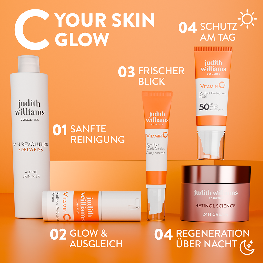 Routine mit den Vitamin C+ Produkten von Judith Williams Cosmetics