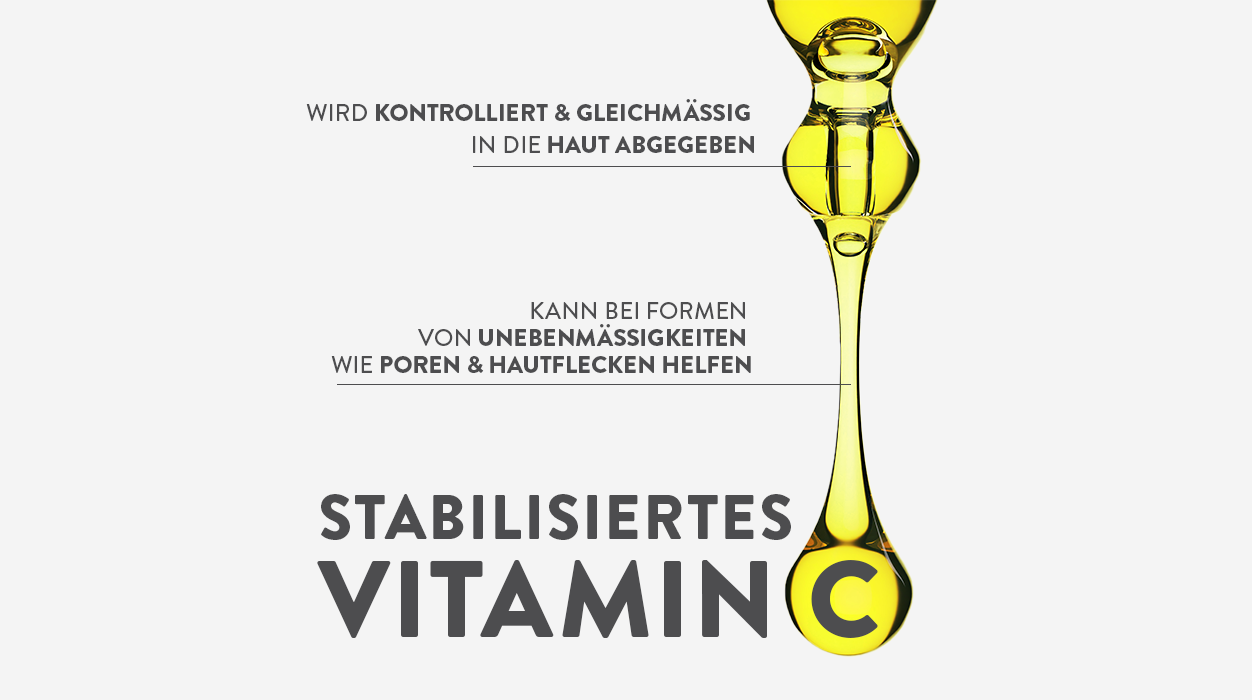 Darstellung von den Markmalen von stabilisiertem Vitamin C.