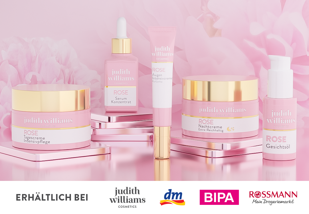 Gruppenvisual der Rose Linie von Judith Williams Cosmetics.
