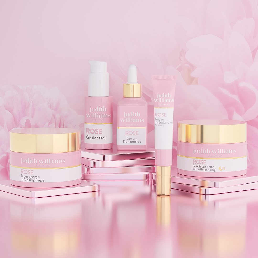 Gruppenvisual der Rose Linie von Judith Williams Cosmetics.