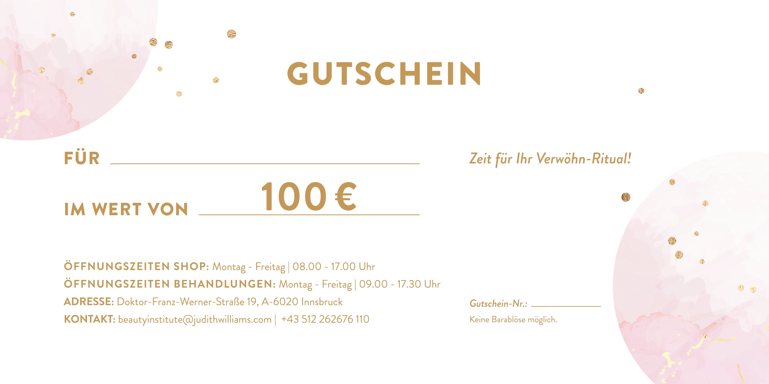 Beauty World 100 Euro Gutschein
